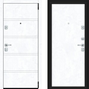 входная белая дверь Porta M 8.П50 Snow Art Snow Art